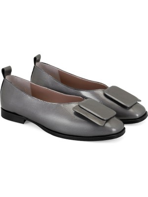 Desa Kelsie Platin Kadın Deri Babet