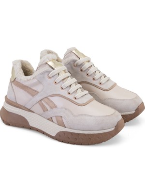 Desa Kadın Bej Süet Deri Spor Ayakkabı