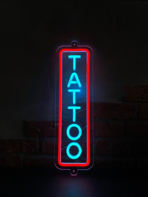 Neonite 'Tattoo' Işıklı Neon Led Dekoratif Duvar Yazısı Tabelası (12x40cm)