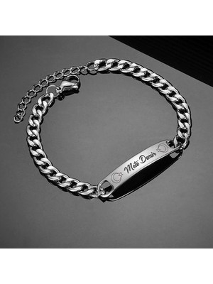 İşte Bu Kişiye Özel İsimli Kararmaz Çelik Bileklik Ay Yıldız Türk Bayrağı