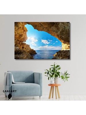 Gaagart Tekli Yatay Kanvas Duvar Tablosu Büyük Kayalıklar Ve Deniz