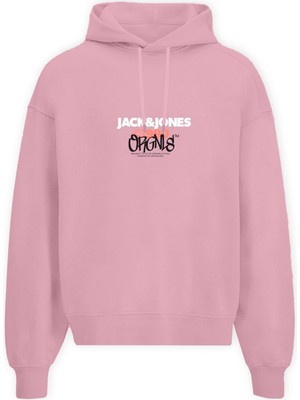 Jack & Jones Jorbushwıck Sweat Hood Pembe Erkek Sweatshirt