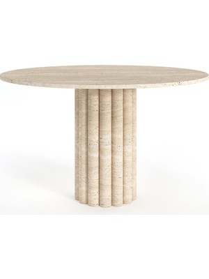 Arte Marble Traverten Yuvarlak Masa 120 Çap