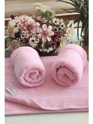 Altınbaşak (3.Lü Set) Çeyizlik Süper Soft Pembem Lüx Cotton 45x70cm. Ihraç Malı El Ve Yüz Havlusu ( Pamuk)