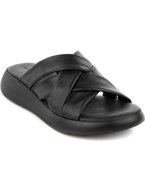 Hush Puppies Atata (624205)  Deri Çapraz Bantlı Anatomik Taban Kadın Terlik