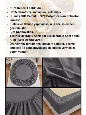 Lila Moon Fuşya Renkli Pamuklu Ranforce Kumaştan Tek/Çift Kişilik Fitted Lastikli Çarşaf Takımı