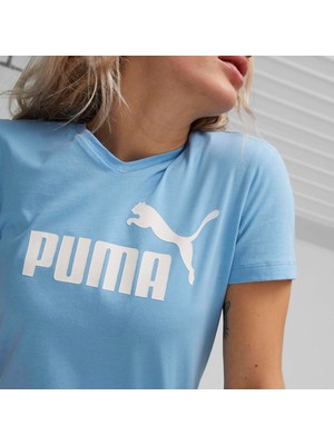 Puma Kadın Mavi Puma Ess V-Neck Tee Mavi Kadın T-Shirt