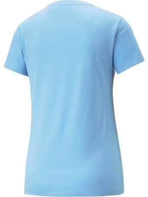 Puma Kadın Mavi Puma Ess V-Neck Tee Mavi Kadın T-Shirt