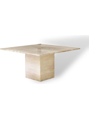 Arte Marble Traverten Yemek Masası 120 Çap