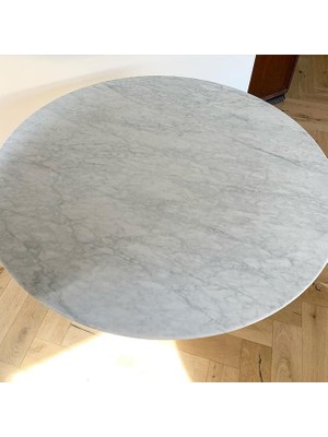 Arte Marble Carrara Blok Yemek Masası 100 Çap