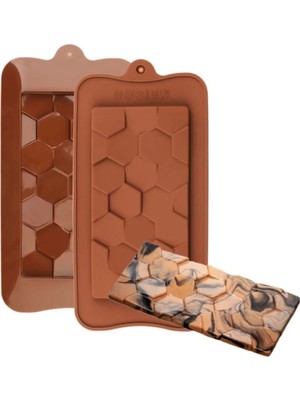 Tablet Petek Çikolata Kalıbı Bal Peteği Silikon Kalıp 21 cm Çikolata Sabun Kokulu Taş Epoksi Kalıbı