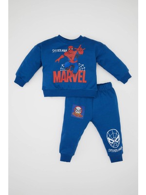 DeFacto Erkek Bebek Marvel Comics İnce Sweatshirt Eşofman Altı 2'li Takım D5937A524WN