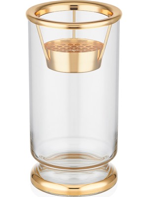 Decorium Dalia 24 Ayar Altın Yaldızlı 20 cm Dekoratif Cam Buhurdan 9-03020082