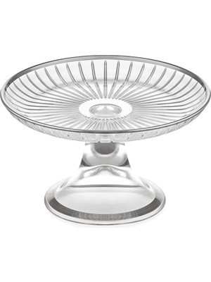 Decorium Accademia Platin Yaldızlı 18 cm Ayaklı Cam Servis Tabağı 9-01150106