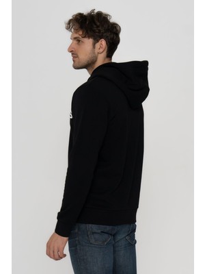 Jack & Jones Erkek Logo Baskılı Kapüşonlu Sweatshirt - Deldrick