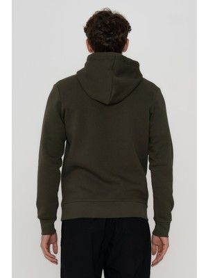 Jack & Jones Erkek Logo Baskılı Kapüşonlu Sweatshirt - Deldrick