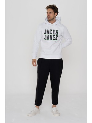 Jack & Jones Erkek Logo Baskılı Kapüşonlu  Sweatshirt - Grow