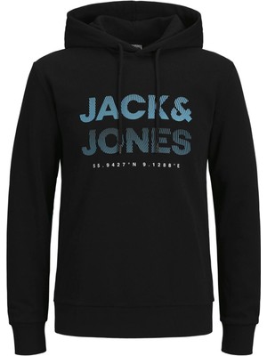 Jack & Jones Erkek Kapüşonlu Logo Baskılı Sweatshirt - Year