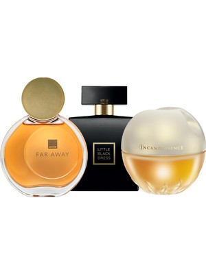 Avon Kadın Parfüm Seti: Far Away, Little Black Dress ve Incandessence - 3×50 ml Çiçeksi ve Oryantal Koku Hediyelik