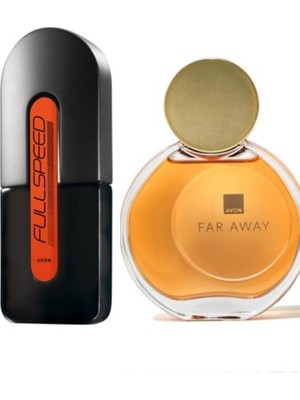 Avon Yeni Tasarım Far Away Kadın Parfüm Edp 50ML + Full Speed Erkek Parfüm Edt 75 ml