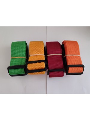 Balp Yeşil, Portakal, Bordo ve Turuncu Renk Valiz Kemeri 4 cm Toplam 4 Adet