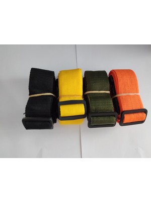 Balp Siyah, Sarı, Haki Yeşil ve Turuncu Renk Valiz Kemeri 4 cm Toplam 4 Adet