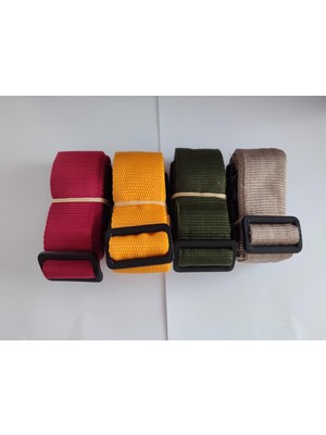 Balp Bordo, Portakal, Haki Yeşil ve Bej Renk Valiz Kemeri 4 cm Toplam 4 Adet