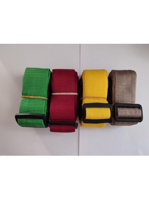 Balp Yeşil, Bordo, Sarı ve Bej Renk Valiz Kemeri 4 cm Toplam 4 Adet