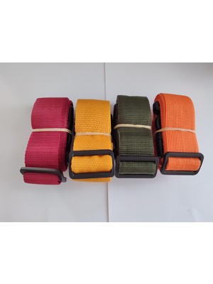 Balp Bordo, Portakal, Haki Yeşil ve Turuncu Renk Valiz Kemeri 4 cm Toplam 4 Adet