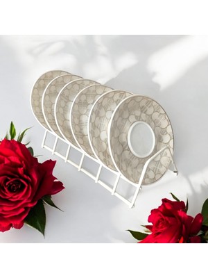 Fincan Tabaklığı-Kahve Fincan Askısı- 6 Bölmeli Metal Fincan Düzenleyici