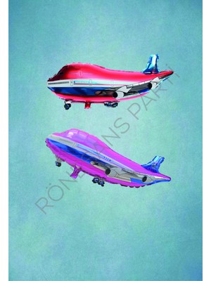 Rönesans Parti Uçak Folyo Balon 3'lü Kırmızı-Mavi-Pembe