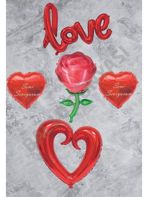 Bal10 Dünyası Sevgililer Gününe Özel Folyo Balon Seti