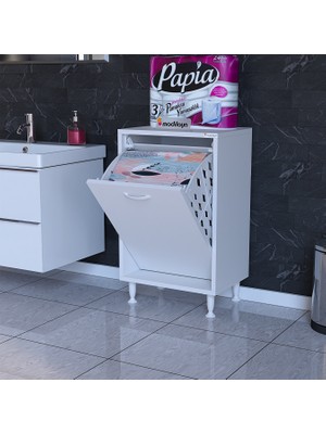 Modilayn Söke 50X75X32,5 Sepetli Banyo Dolabı Çok Amaçlı Dolap Kirlı Çamaşır Dolabı Mutfak Dolabı