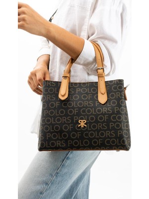 Impolo Berry Siyahkamelempirme Baskı Kadın Kol ve Omuz Çantası 22X27 Ebatında