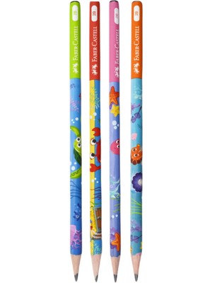 Faber-Castell Deniz Macerası Desenli 2b Kurşun Kalem 4 Adet 16874