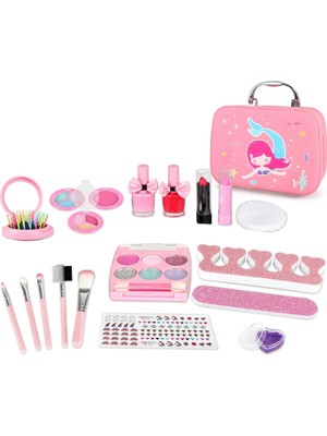 Bloomie Aynalı Organizer Çantalı Sürülebilir Çocuk Makyaj Güzellik Seti