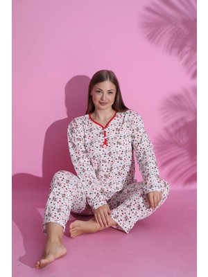 Zbteks Mevsimlik Uzun Kollu V Yaka Büyük Beden Pijama Takım