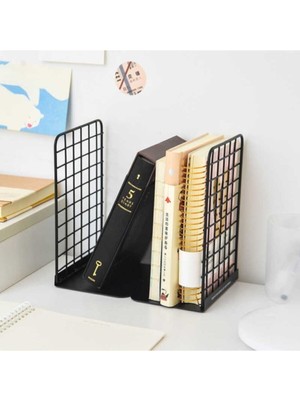 Wess Dizayn Metal Metal Kitap Ayracı Masa Üstü Kafes Tel Organizer WD-250 Siyah Klasik 10 cm 2 Metal