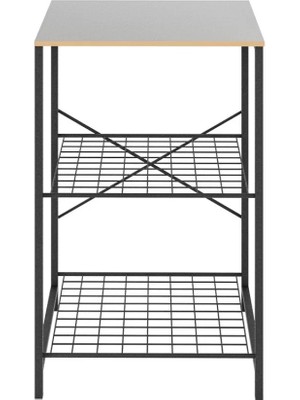 Eportatif Çok Amaçlı Mutfak Rafı Bangosu Masa Dar Beyaz 1443