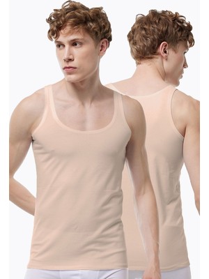 Malabadi Görünmez Atlet Erkek 2 Adet Ten Rengi İnce Askılı İz Yapmayan Modal Atlet 013