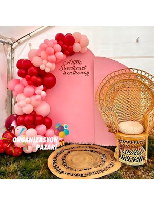 Organizasyon Pazarı Balon Seti Deepred-Makaron Pembe-Pastel Pembe 60 Lı Balon Zinciri Seti