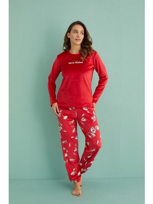 Mihra 13312-5 Kadın Kışlık Kadife Pijama Takımı