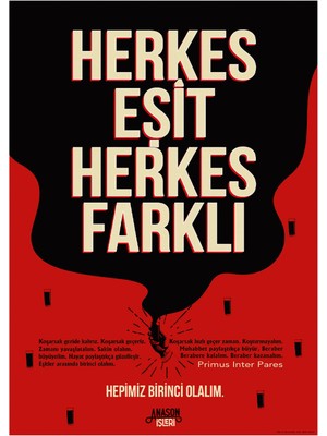 Anason İşleri Herkes Eşit Herkes Farklı, Poster (50X70CM)