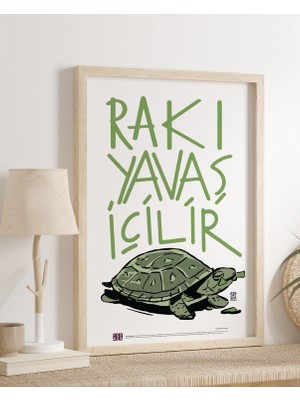 Anason İşleri Rakı Yavaş Içilir Poster (48X68CM)