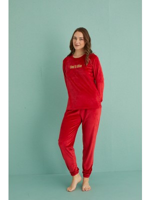 Mihra 13164-20 Kadın Kışlık Kadife Pijama Takımı