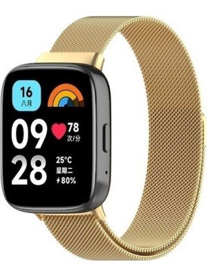 Mimtec Redmi Watch 3 Active Uyumlu Kordon Kayış Bileklik Metal Hasır Örgü Kordon ile Şık ve Dayanıklı