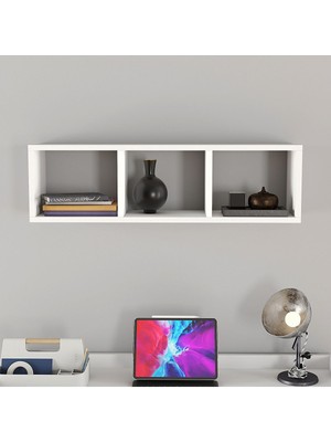 Tekno Trust 22 cm Duvar Rafı-Kitaplık Beyaz 90 cm Suntalam Suntalam Modern 3 Modern Duvara Monte