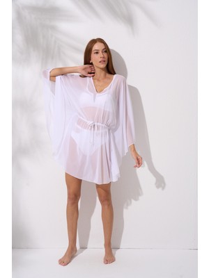 Pierre Cardin Büzgülü Kısa Tunik Pareo Beyaz 241809