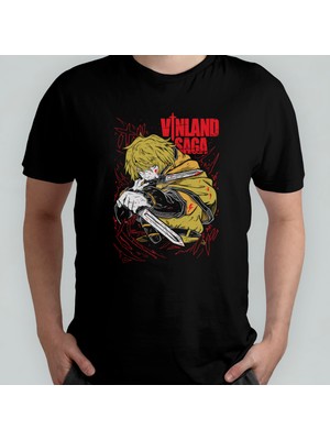 Pixxa Vinland Saga %100 Pamuklu Bisiklet Yaka T-Shirt Model - 1