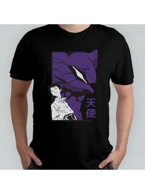 Pixxa Neon Genesis Evangelion Shinji %100 Pamuklu Bisiklet Yaka T-Shirt Model - 1